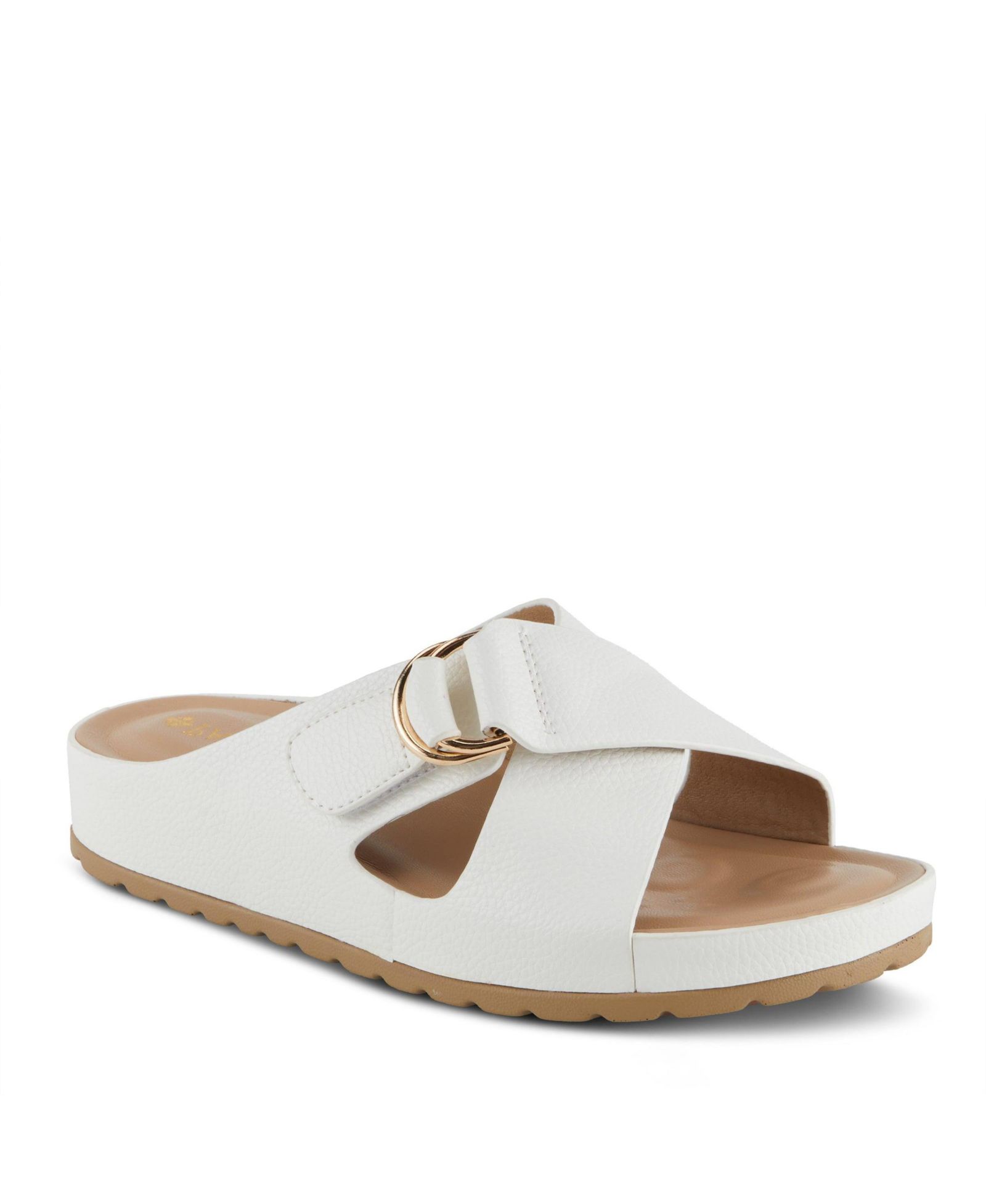 Patrizia Rutha Women's Synthetic Leather Criss-Cross Slide with Sandal