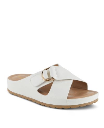 Patrizia Rutha Women's Synthetic Leather Criss-Cross Slide with Sandal