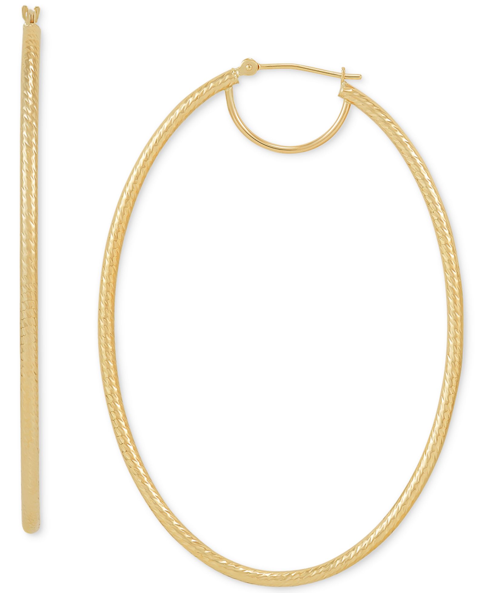Oval Hoop Earrings in 14k Gold