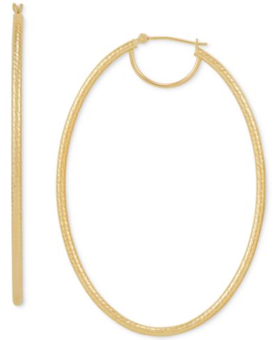 Серьги-кольца Oval Hoop из золота 14k