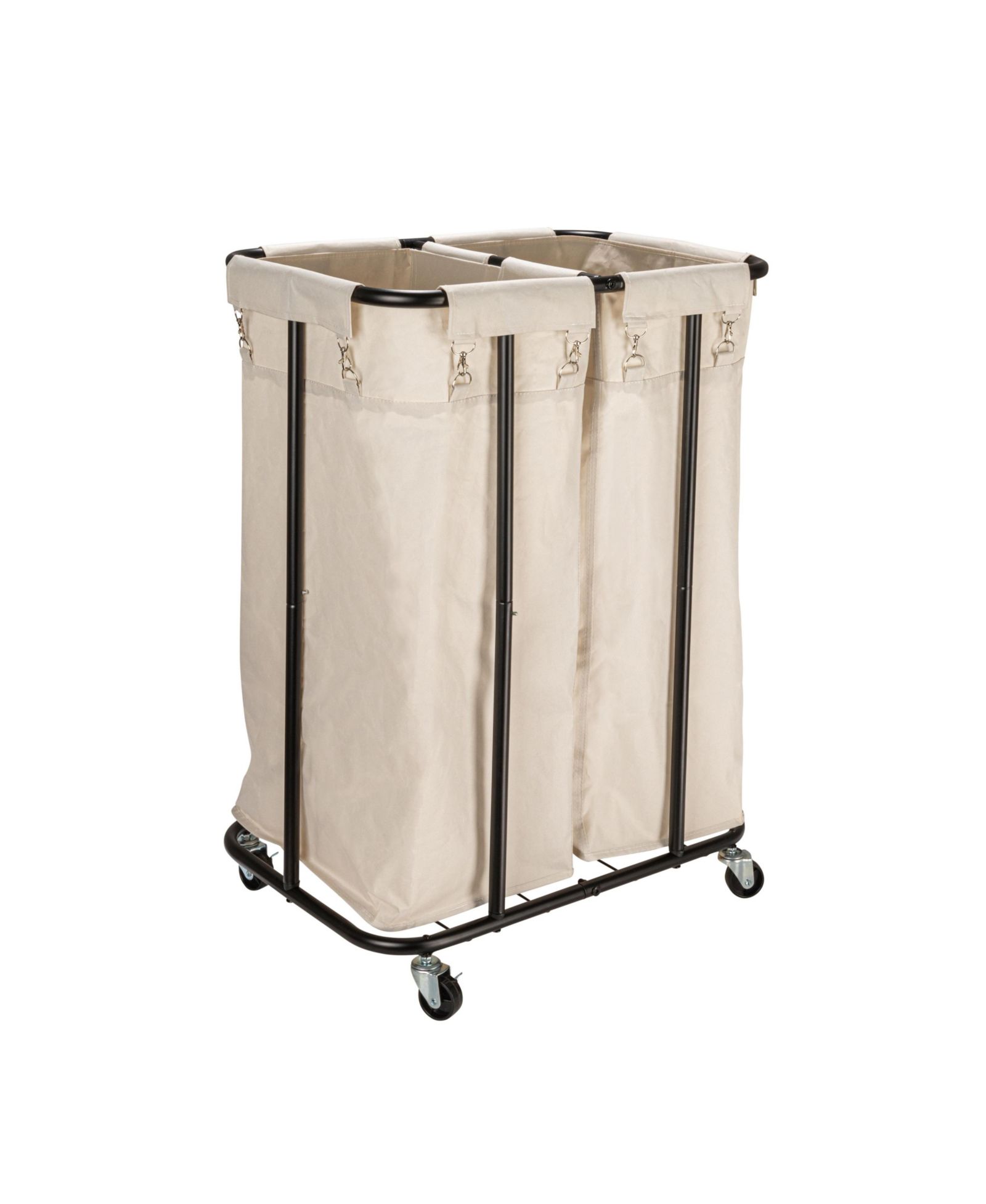 Household Essentials 2-bag Rolling Laundry Sorter, Natural
