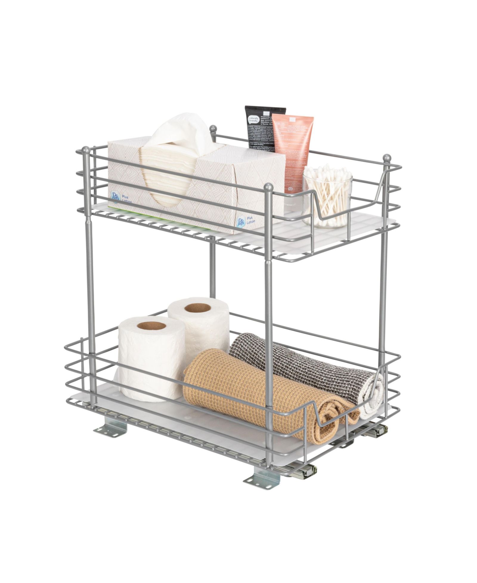 Органайзер для хранения Household Essentials Glidez Steel Pull-Out, 2-Tier, Brushed Silver
