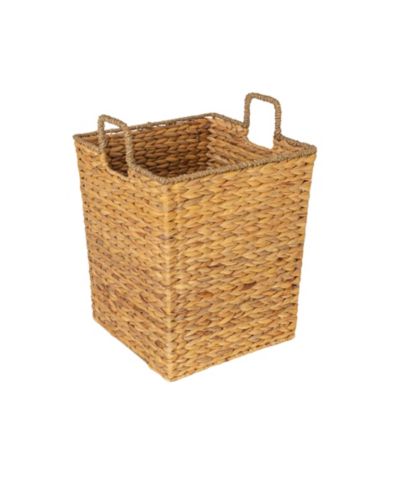 Household Essentials Квадратная корзина из гиацинтов и морского травы с ручками, натуральная