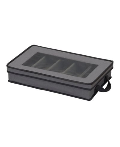 Шкаф для хранения столовых приборов Household Essentials с прозрачными дверцами, серый