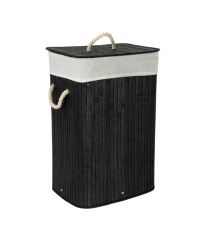 Household Essentials Bamboo Laundry Hamper with Rope Handles, 19-Gallons