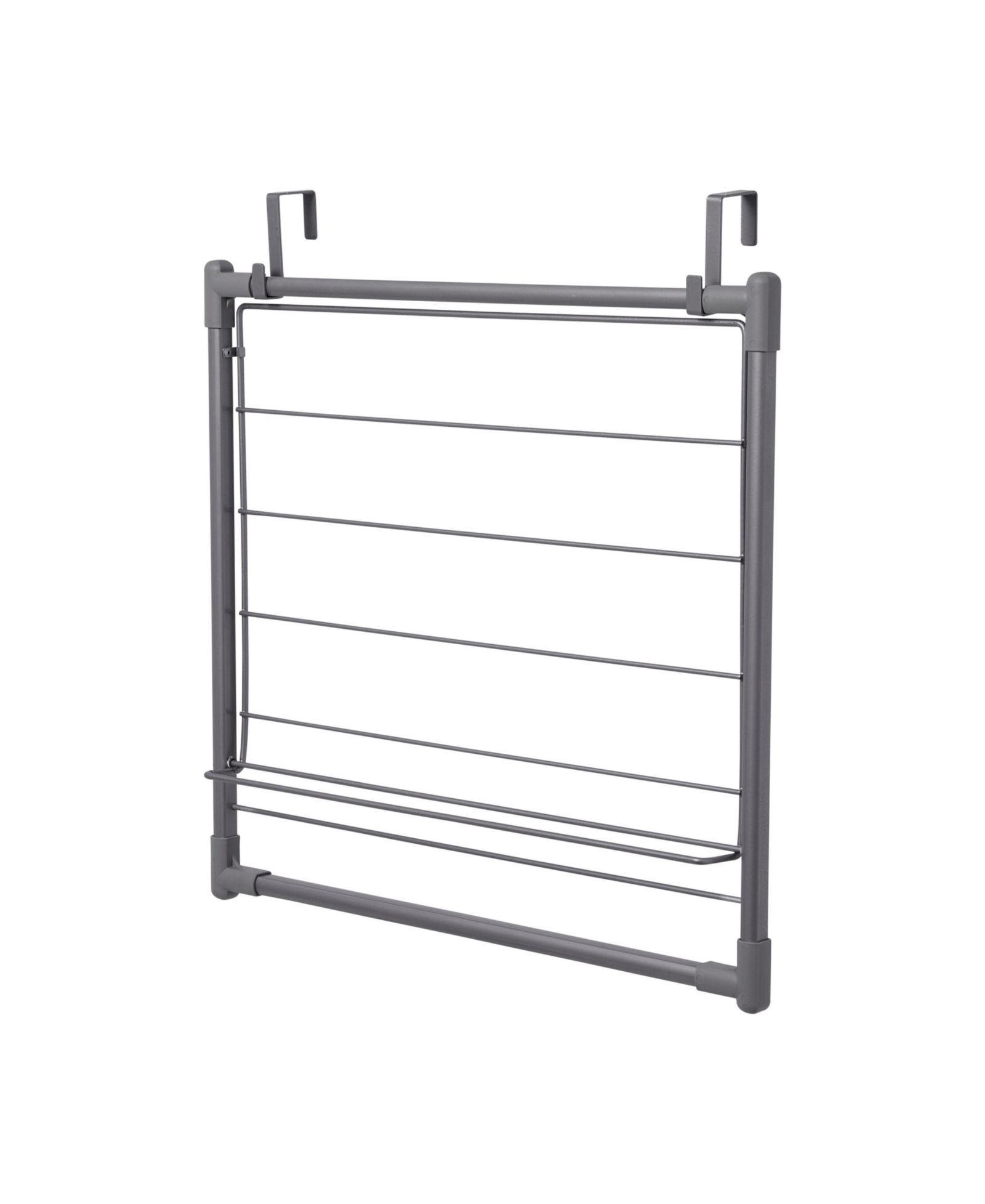 Household Essentials Metal Expandable Over the Door Drying Rack, Grey