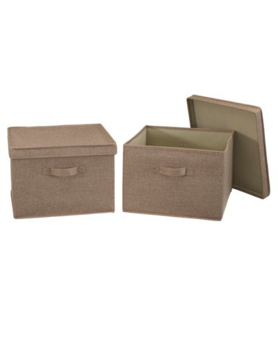 Household Essentials Квадратный короб для хранения с крышкой, 15"x15"x10", Latte