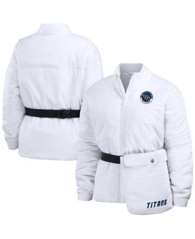WEAR by Erin Andrews Women's White Tennessee Titans Packable Full-Zip Puffer Jacket