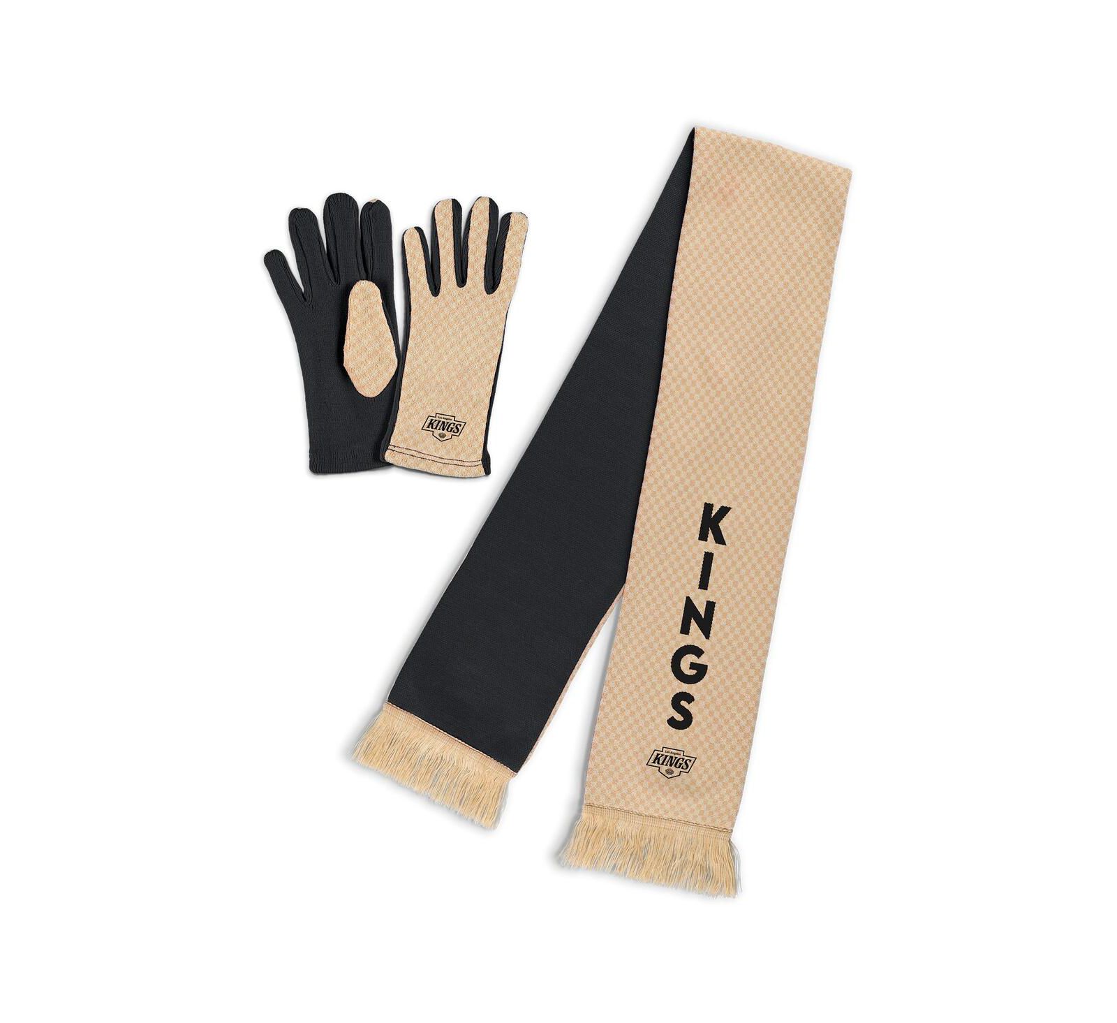 Женский набор WEAR by Erin Andrews Los Angeles Kings Tonal Microcheck шарф и перчатки