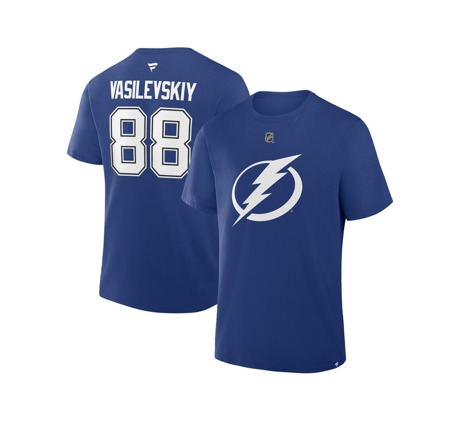 Fanatics Мужская футболка Andrei Vasilevskiy Blue Tampa Bay Lightning Authentic Stack Name & Number