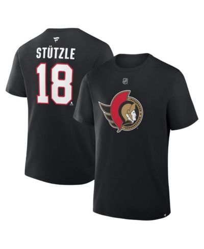Мужская футболка Fanatics Tim Stutzle Ottawa Senators Authentic Stack Name & Number, Black