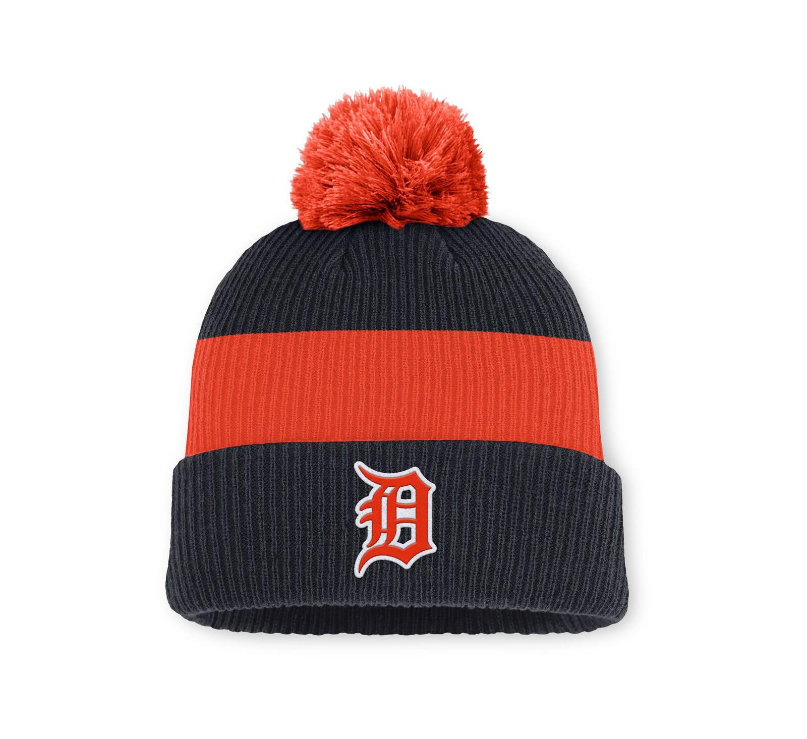 Nike Men's Navy/Orange Detroit Tigers Cooperstown Collection Peak Standard Cuffed Knit Hat with Pom