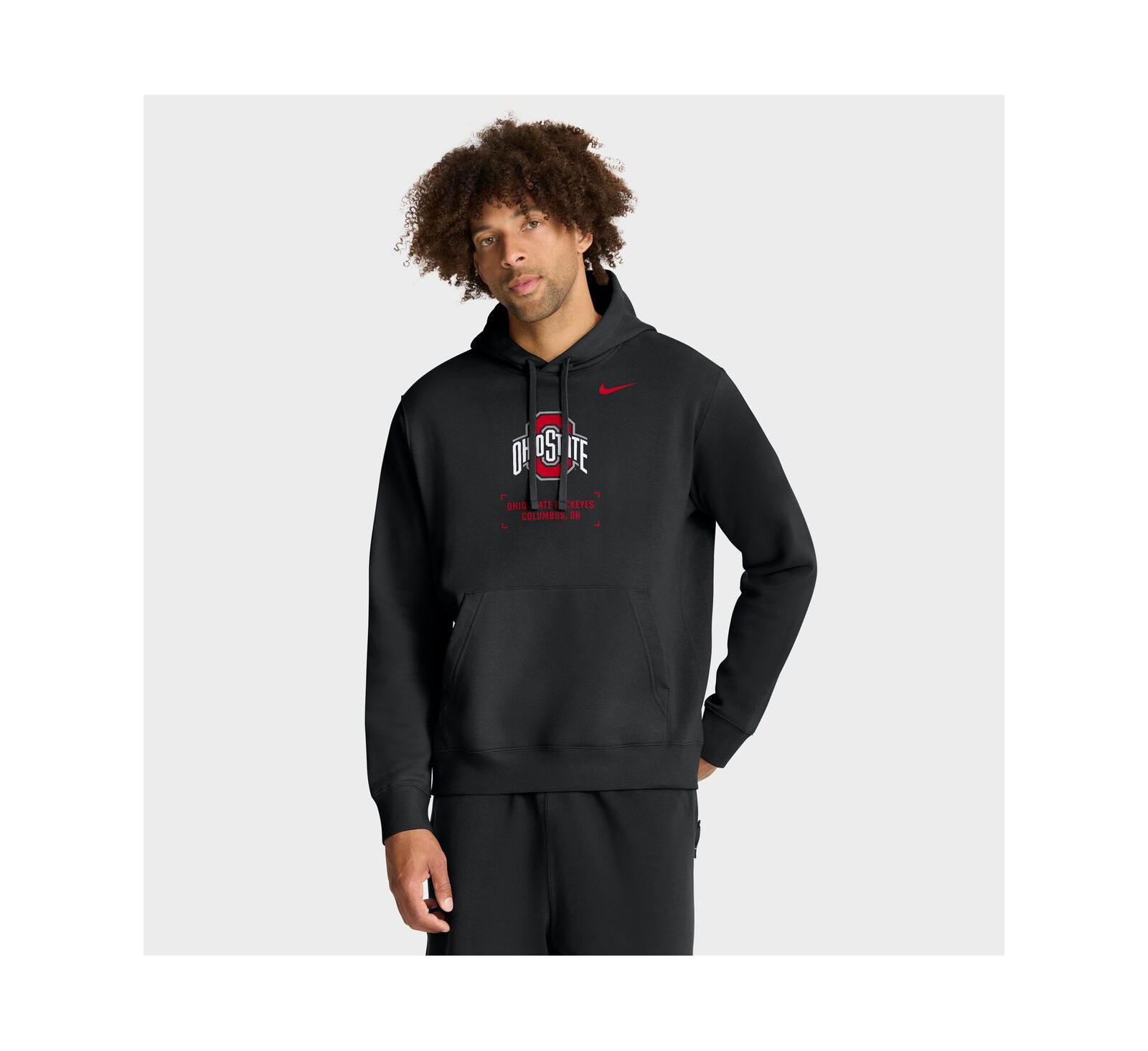 Nike Men's Black Ohio State Buckeyes Basketball Two-Hit Club Fleece Pullover Hoodie