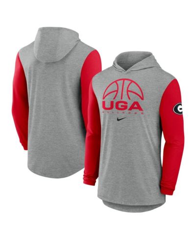 Мужское худи Nike Georgia Bulldogs, long sleeve, dri-FIT, серый/красный