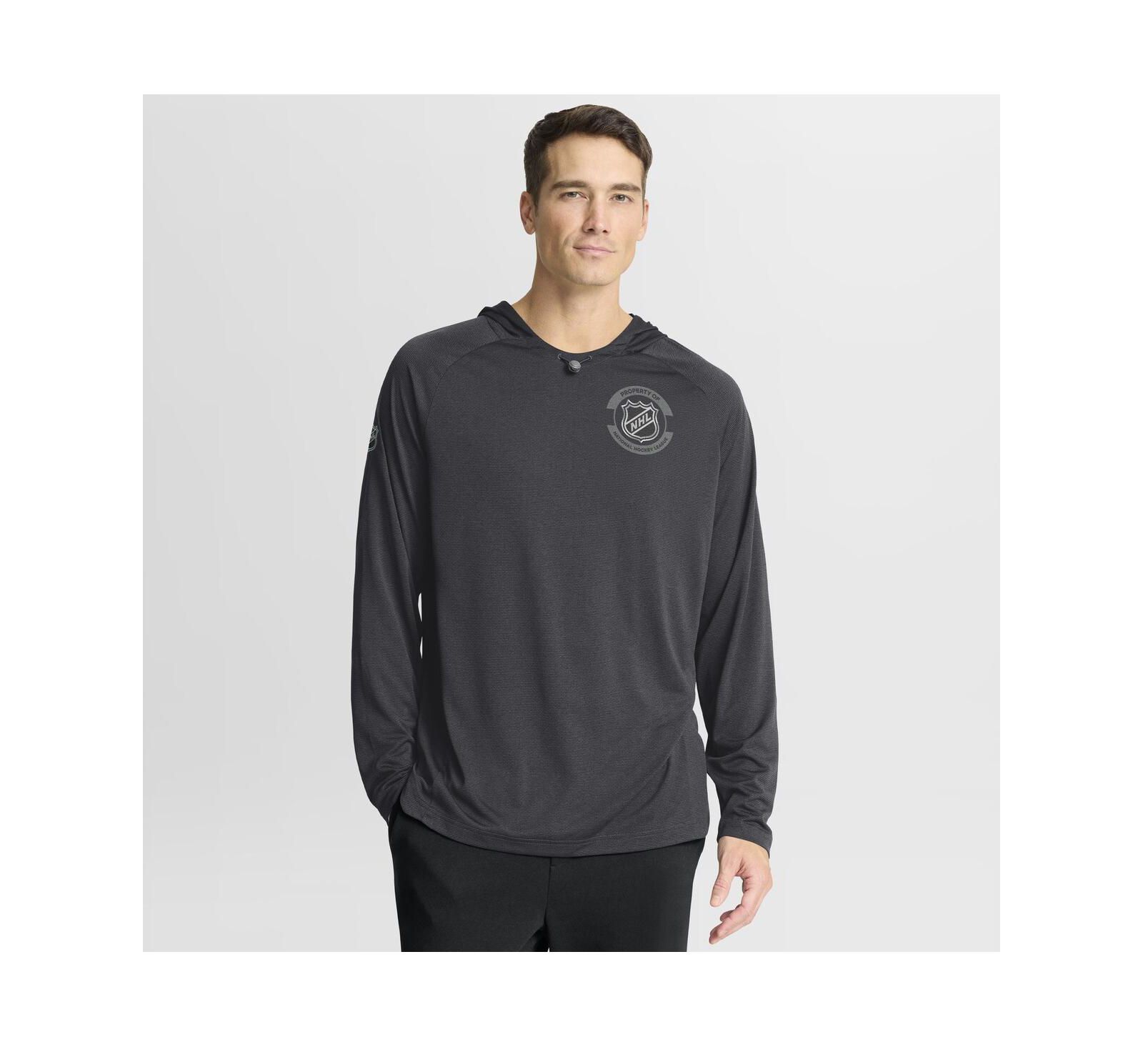 Мужское худи Raglan с логотипом NHL Charcoal