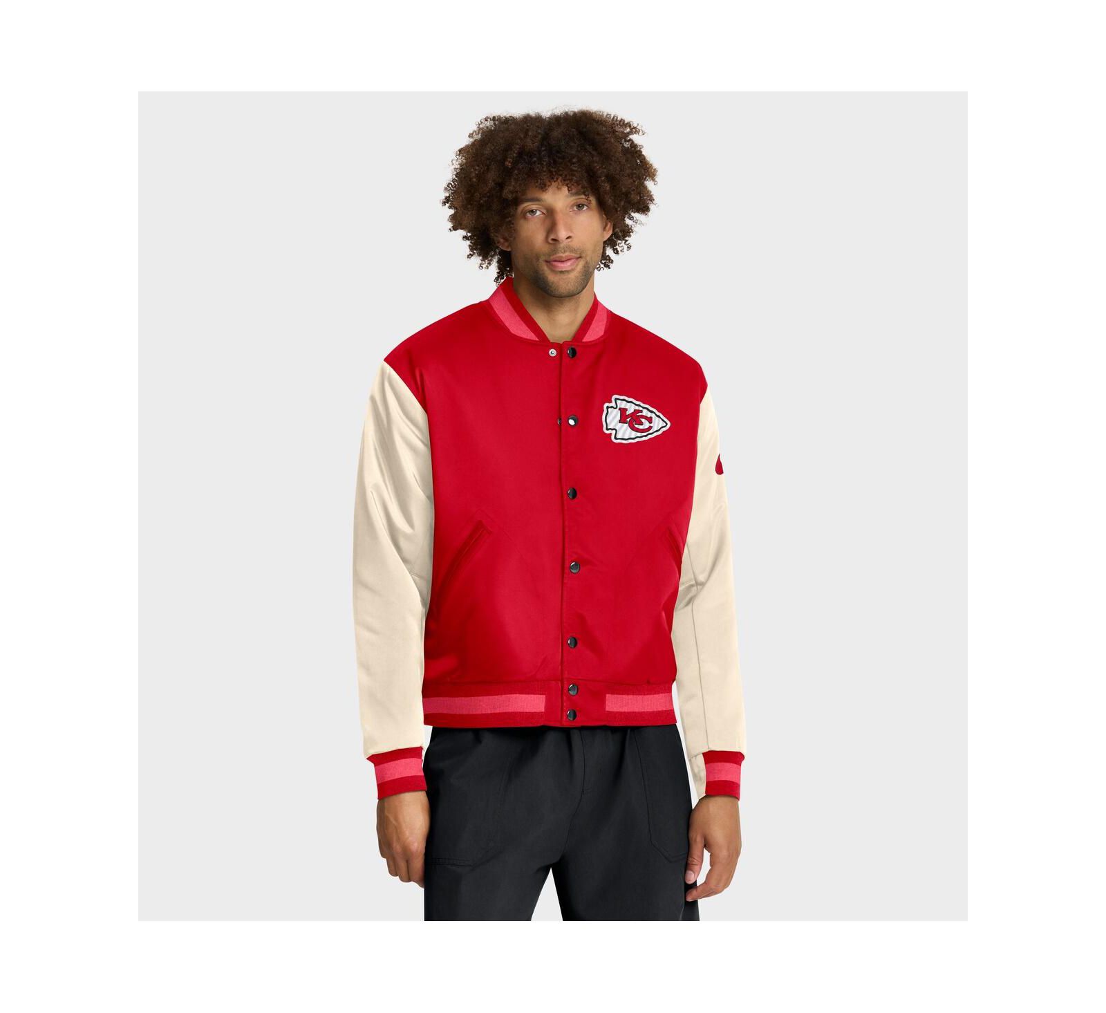 Бомбер Nike Men's Red/Cream Kansas City Chiefs Rewind Legacy Full-Snap