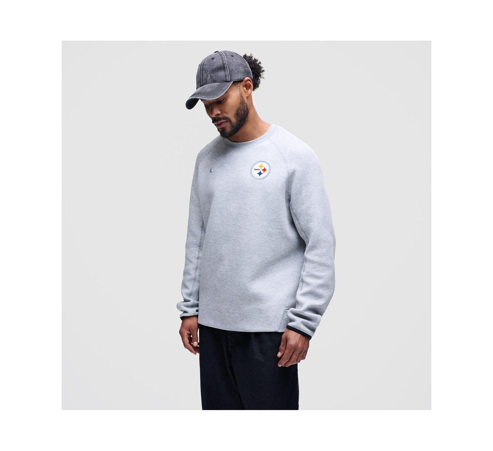 Мужская толстовка Nike Heather Gray Pittsburgh Steelers Tech Fleece Raglan
