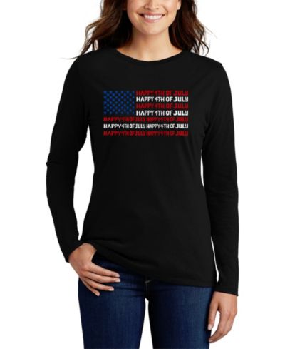 Женская футболка LA Pop Art Happy 4th of July Word Art Long-Sleeve