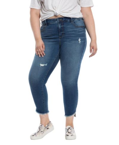 SLINK Jeans Women's Denim High Rise Ankle Skinny Jeans