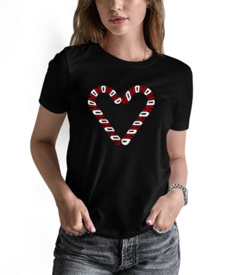 LA Pop Art Women's Candy Canes Word Art Long-Sleeve T-Shirt