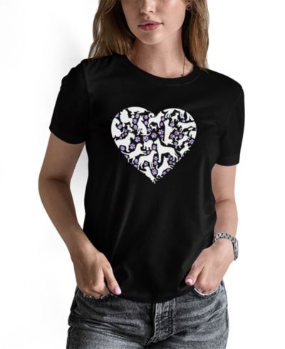 Женская футболка с длинным рукавом LA Pop Art с принтом Dog Heart