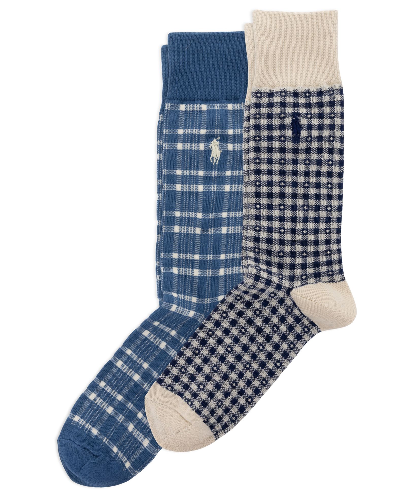 Polo Ralph Lauren Men's Polo Novelty Plaid Crew Socks, 2-Pack