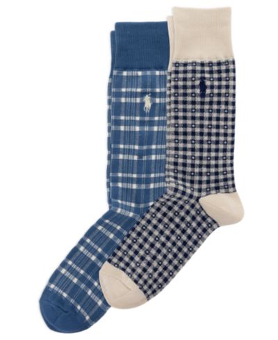 Мужские носки Polo Ralph Lauren Novelty Plaid Crew 2-Pack