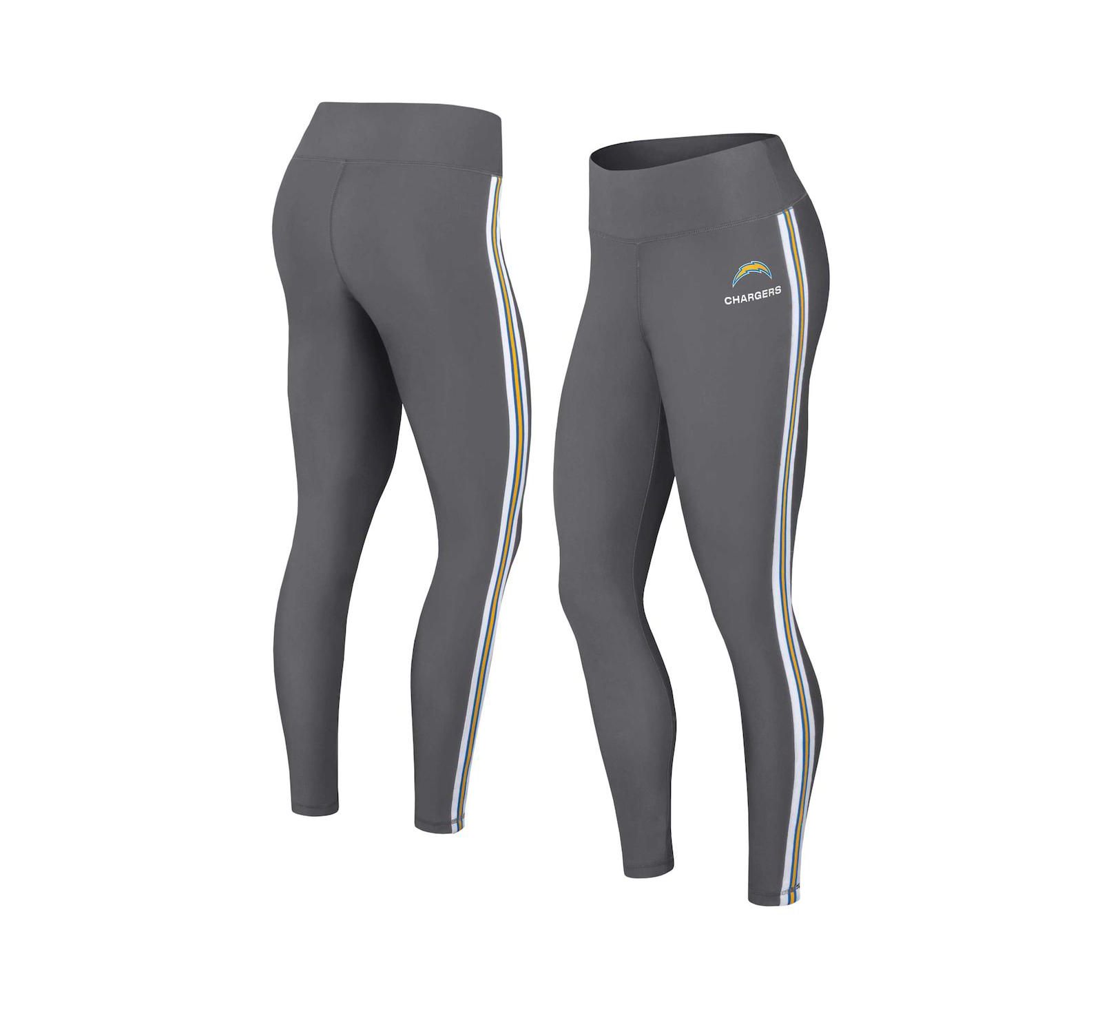 WEAR by Erin Andrews Women's Charcoal Los Angeles Chargers Color Block Leggings