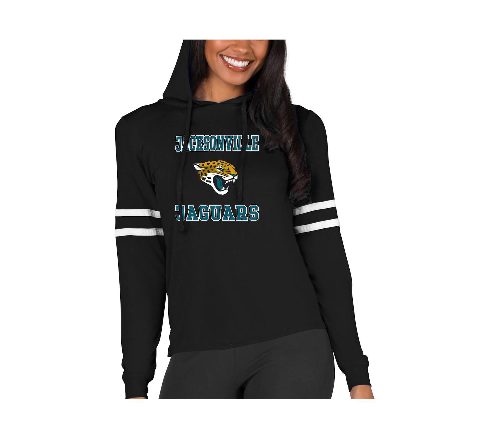 Women's Black Jacksonville Jaguars Marathon Lightweight Lounge Pullover Hoodie