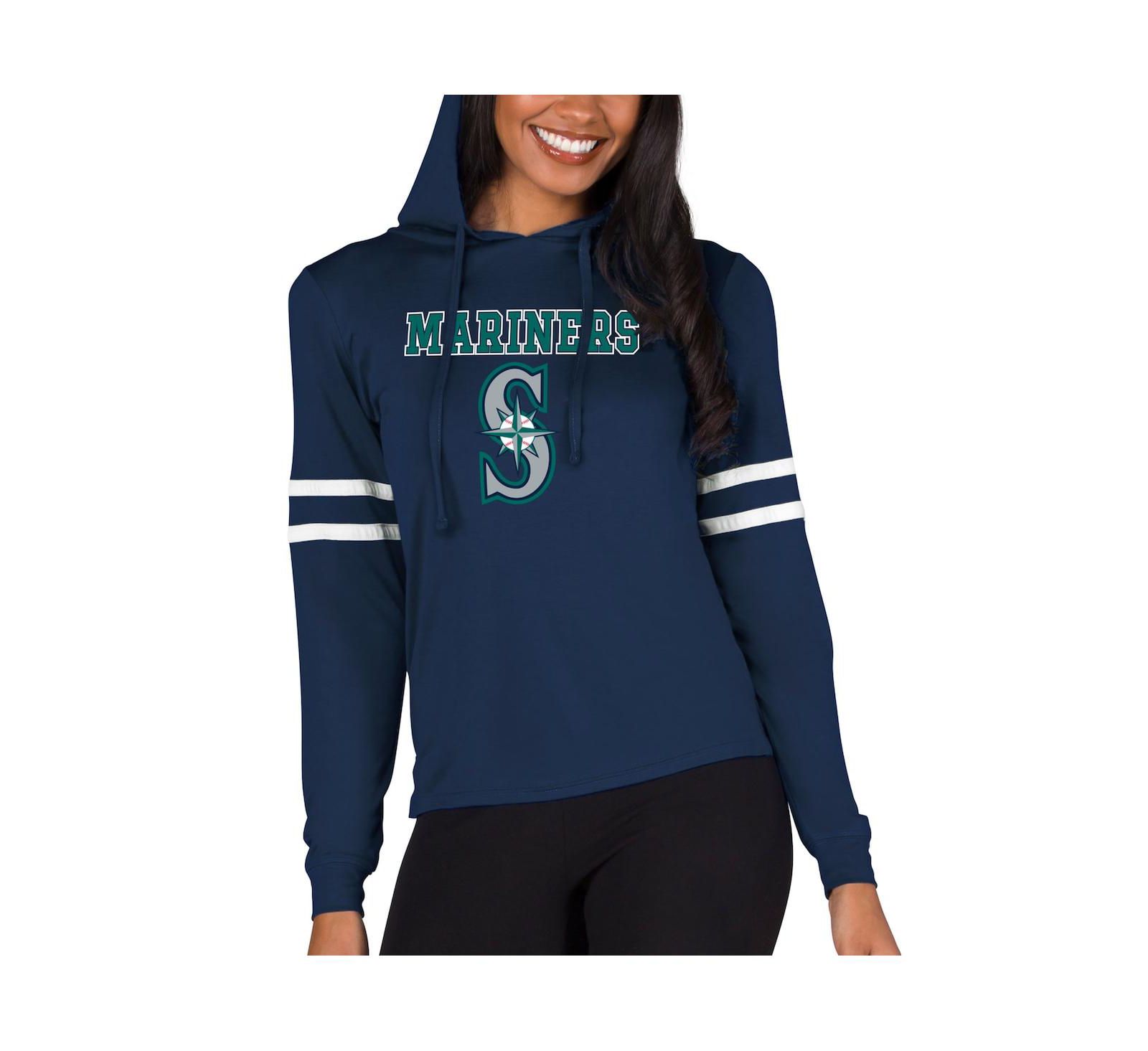 Concepts Sport Женская легкая толстовка с капюшоном Seattle Mariners Marathon, темно-синяя