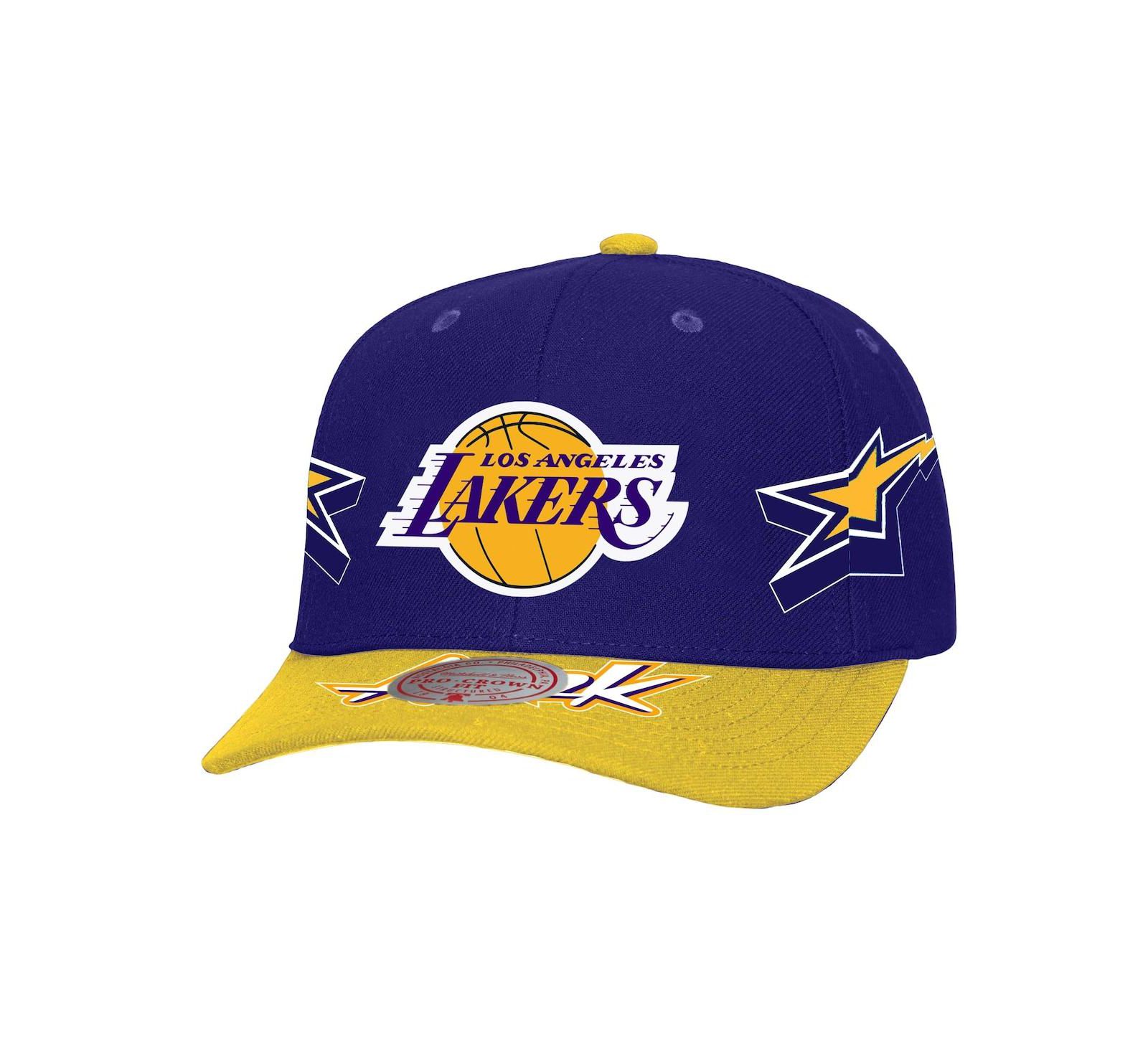 Men's кепка Mitchell & Ness Los Angeles Lakers AS2K Stars Pro Crown, регулируемая, фиолетово-золотая