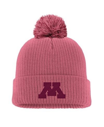 Nike Мужская вязаная шапка с помпоном, Minnesota Golden Gophers, розовая
