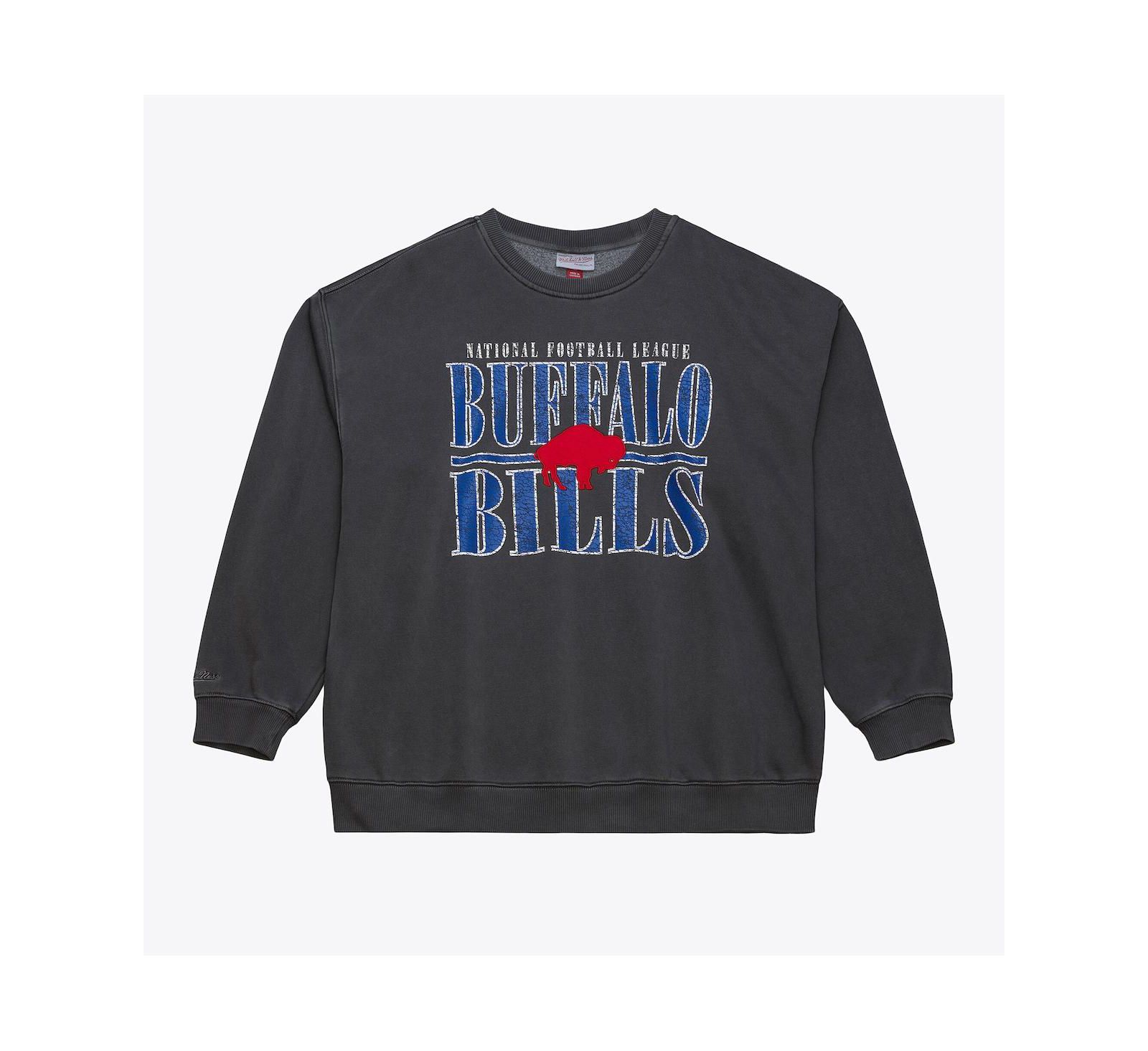 Men's Black Buffalo Bills Downtown Crew Logo Sweatshirt