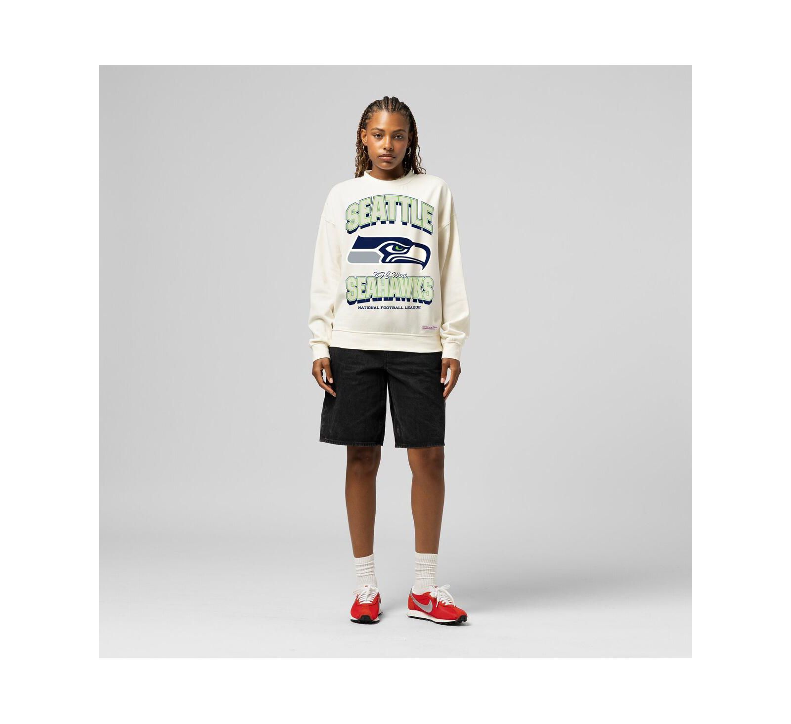 Женское свитшот Mitchell & Ness Cream Seattle Seahawks Tonal Arch