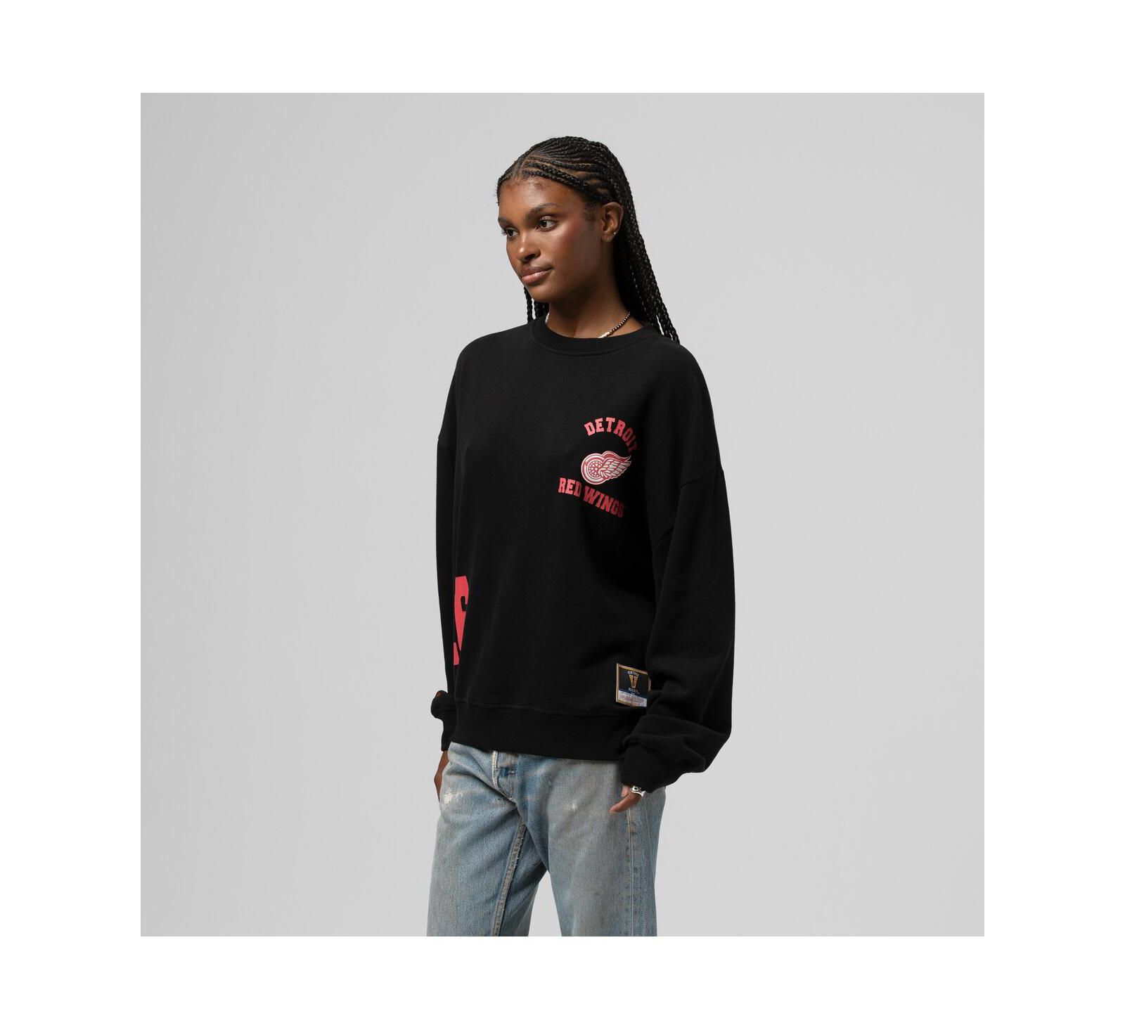 Женская свитшот Mitchell & Ness Black Detroit Red Wings Crewneck