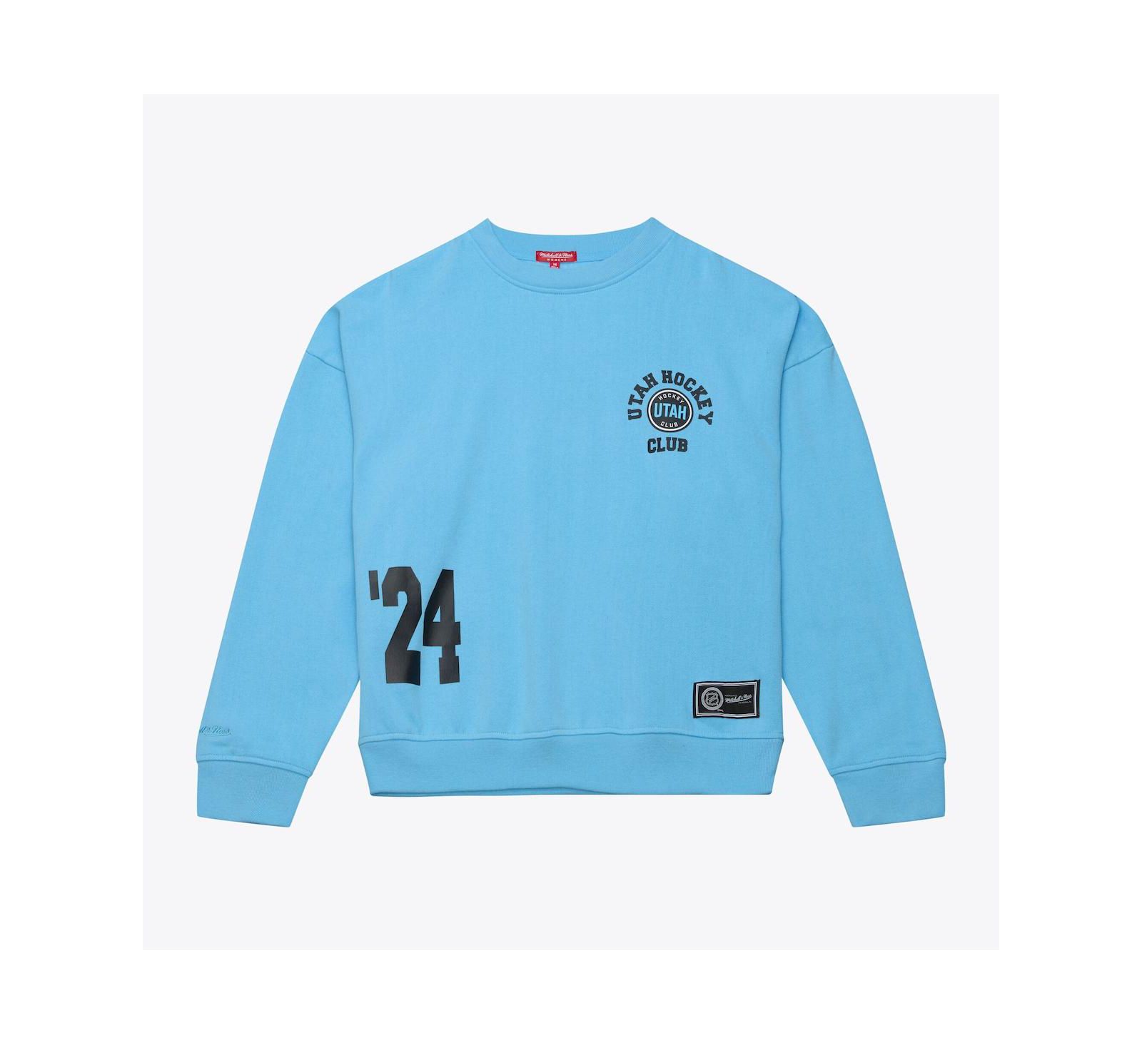 Женская синяя толстовка Mitchell & Ness Utah Mammoth с круглым вырезом