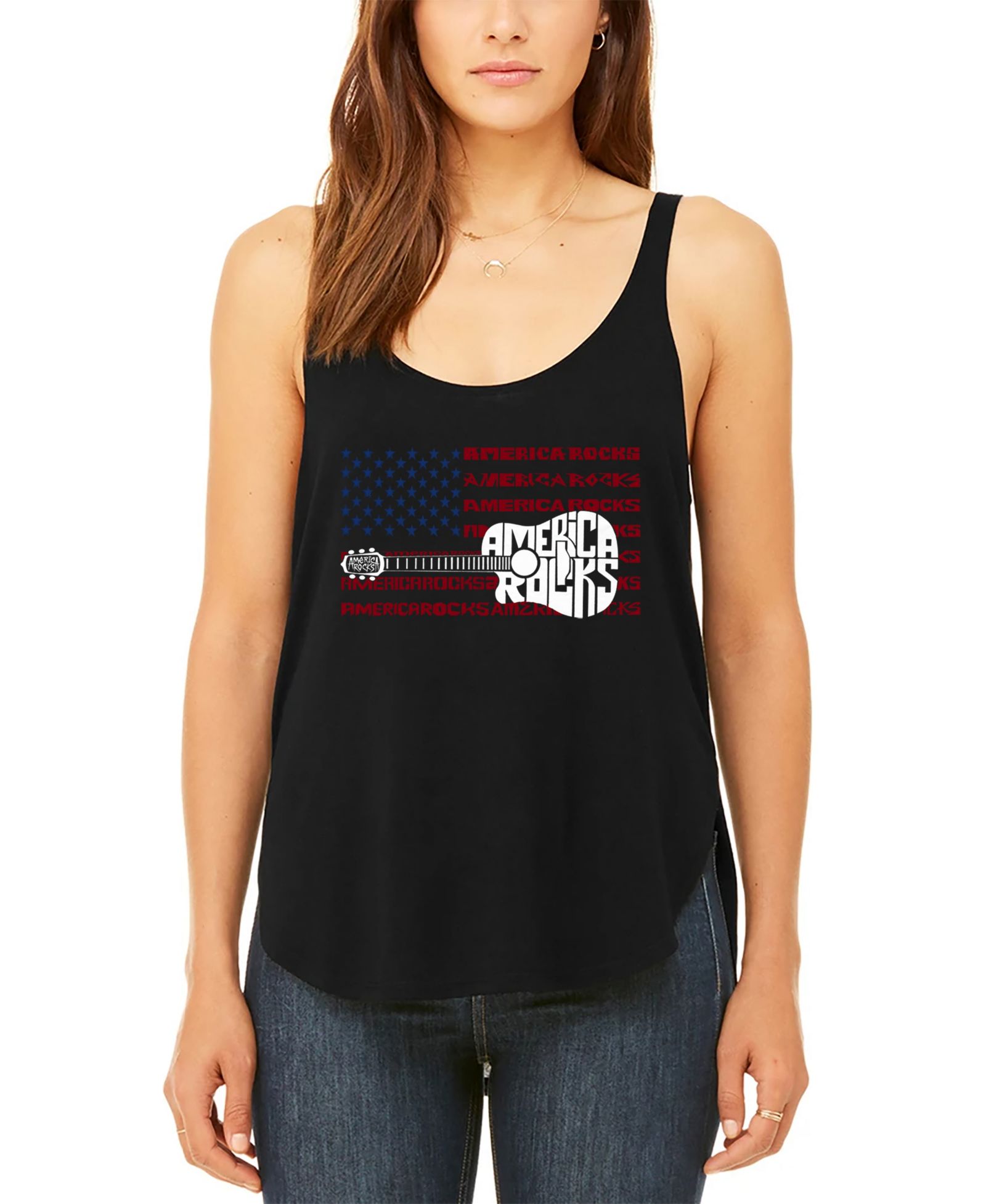 Женский топ LA Pop Art America Rocks Premium Word Art Flowy