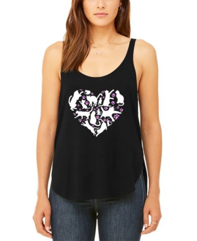 Женский топ LA Pop Art Cat Heart Premium Word Art Flowy Tank Top