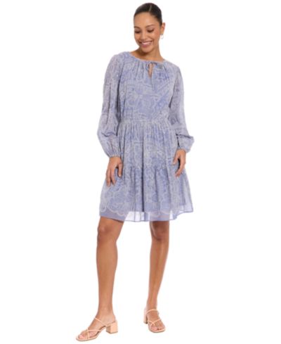 London Times Короткое платье Petite Elastic Waistband A-Line Short Dress