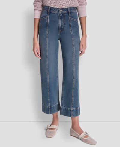 Женские джинсы DKNY Jeans с высокой посадкой, широкие, укороченные