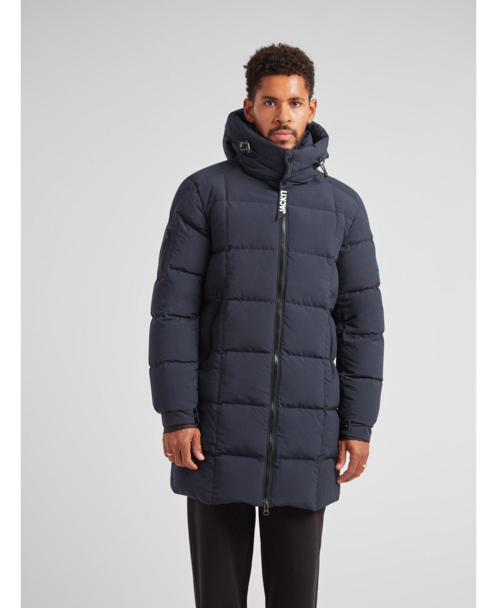 JACK1T Men's EZ Hooded Boxed Puffer Coat
