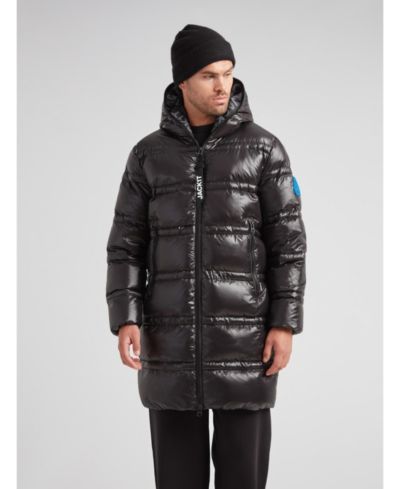 JACK1T Men's R4D Tramline Hooded Long Puffer Coat