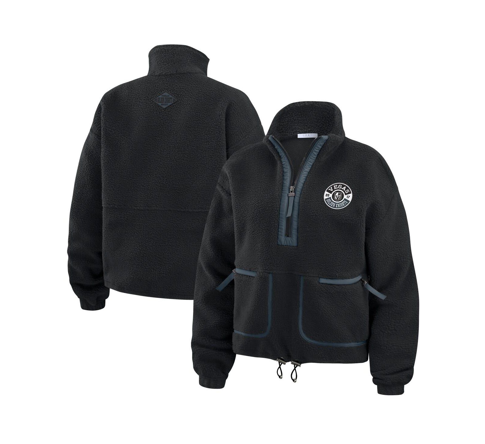 WEAR by Erin Andrews Women's Black Vegas Golden Knights Polar Fleece Half-Zip Jacket