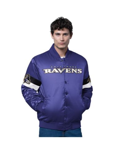 Мужская атласная куртка Starter Purple Baltimore Ravens Triple Option Varsity Full-Snap