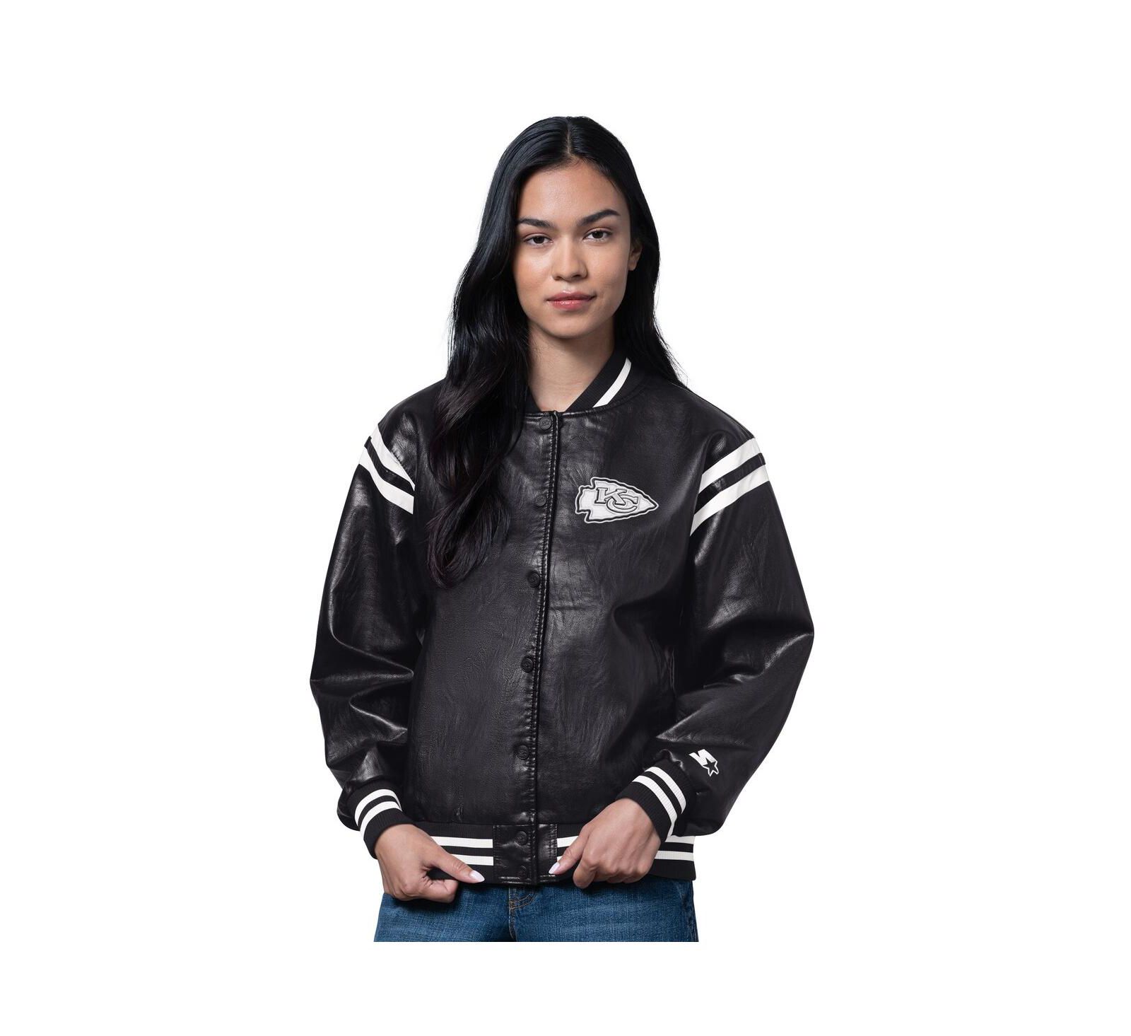 Женская куртка Starter Black Kansas City Chiefs High Heat Faux Leather