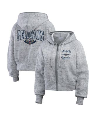 WEAR by Erin Andrews Women's Heather Gray New Orleans Pelicans Speckled Radiator Full-Zip Hoodie
