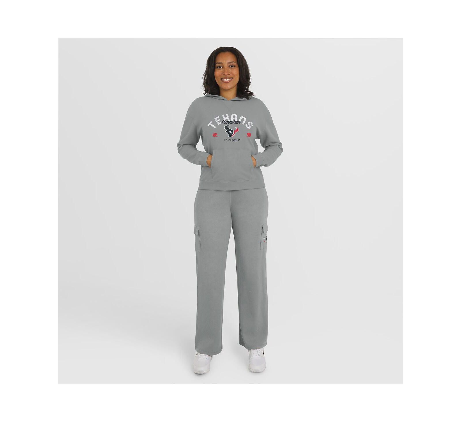 Домашний комплект Women's Gray Houston Texans Waffle-Knit Hooded Shirt & Pants Lounge Set