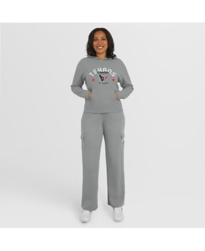 Women's Gray Houston Texans Waffle-Knit Hooded Shirt & Pants Lounge Set