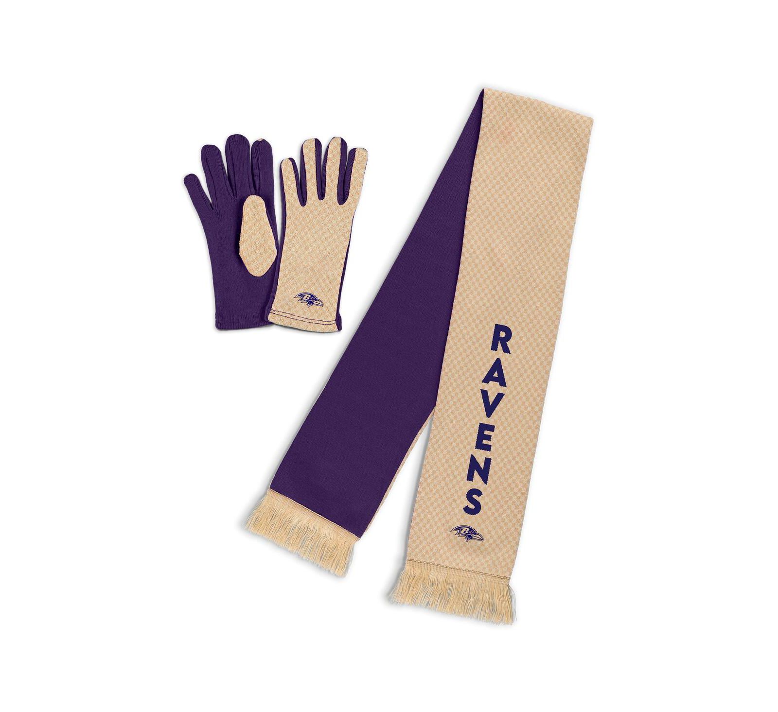 Женский комплект WEAR by Erin Andrews Baltimore Ravens Scarf Glove Set