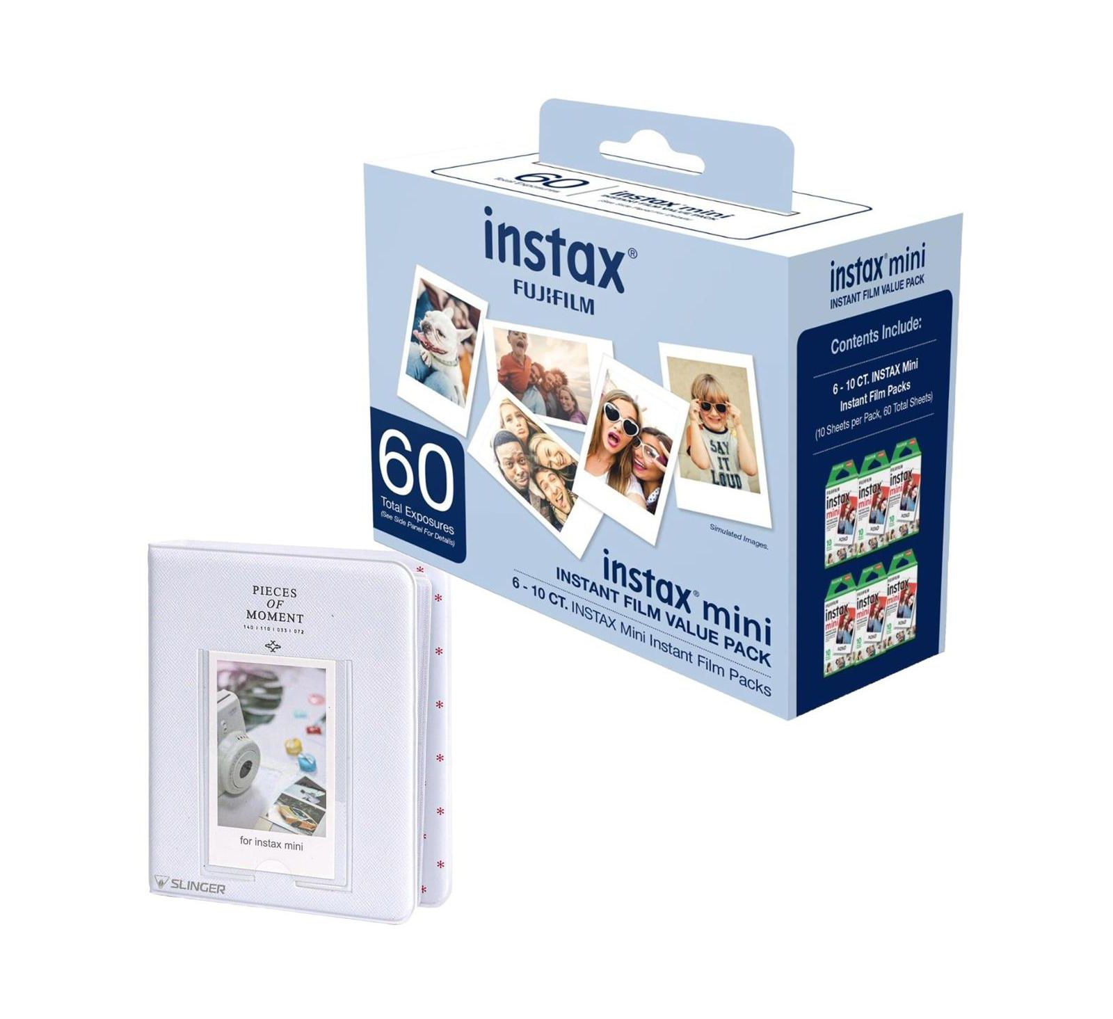 Мгновенная пленка Fujifilm Instax Mini белая, 60 кадров, с фотоальбомом